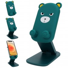 supporto pieghevole regolabile per telefono cellulare da scrivania orsetto green