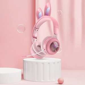 Cuffie wireless per bambini, orecchie da coniglio BIANCO ROSA Cuffie wireless per bambini, orecchie da coniglio BIANCO ROSA