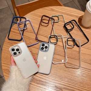 Cover trasparente colorato cornice in metallo per iPhone 13 Pro Max