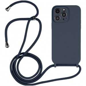 Cover con laccio in Silicone per Apple iPhone 15 pro blue