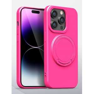 COVER MAGSAFE CON SUPPORTO IN SILICONE PER IPHONE 14 PRO MAX ROSA
