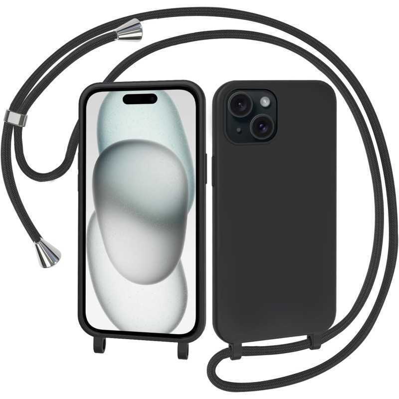 Cover in silicone per iPhone 16 Pro con nastro Nero