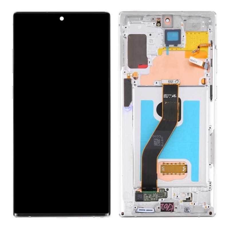 LCD NOTE 10 PLUS CON FRAME BIANCO SERVICE PACK