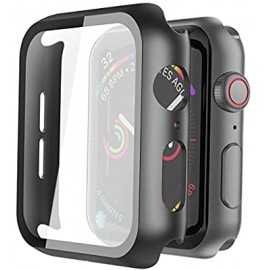 Custodia per Apple Watch serie 4 e serie 5 42 mm con protezione schermo in vetro temperato