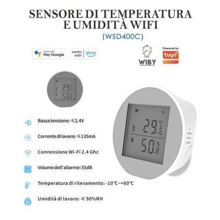 SENSORE DI TEMPERATURA E UMIDITA’ WIFI – WSD400C