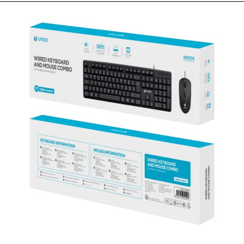 TASTIERA E MOUSE CON FILO Italiana Usb Per Pc TASTIERA E MOUSE CON FILO Italiana Usb Per Pc
